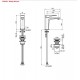 Grifo mezclador para lavabo Zeta dibujo técnico
