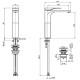 Dibujo Técnico grifo alto mezclador para lavabo serie Quad