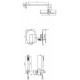 Dibujo Técnico conjunto para ducha con 2 salidas serie Quad