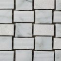 Mosaico Cuadrado Engraved Stone Bianco Carrara - MALLA