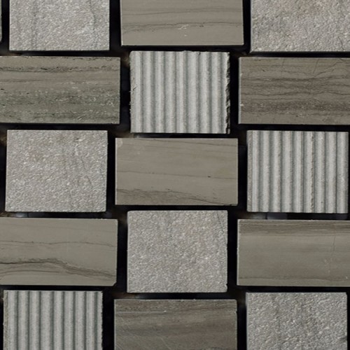 Mosaico Cuadrado Engraved Stone Wooden Moca -MALLA