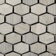 Mosaico Hexagonal Piedra Grabada Blanca