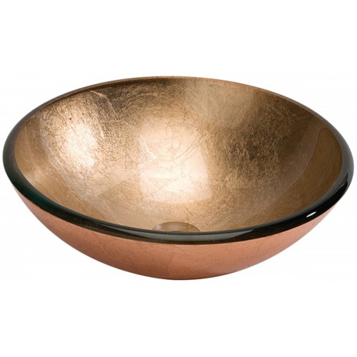 Lavabo de Cristal Redondo Foglio di Rame