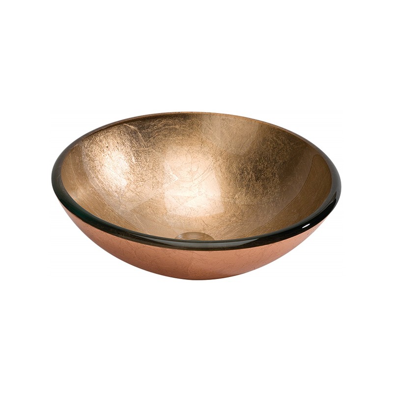 Lavabo de Cristal Redondo Foglio di Rame Dune