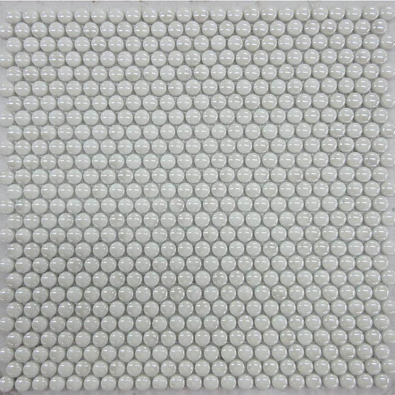 Mosaico Redondo Esmaltado Blanco con Lustre