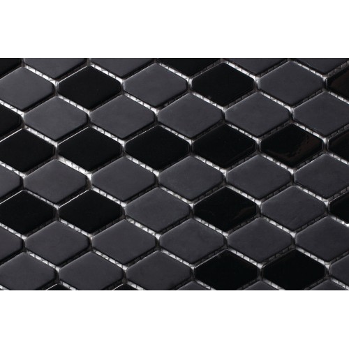 Mosaico Hexagonal Esmaltado Negro - MALLA