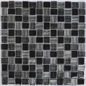 Mosaico Cuadrado Superwhite Glass painted Black & Silver Leaf - MALLA