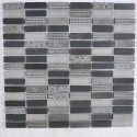 Mosaico Rectangular Blend 4 Engraved Basalt & Glass - MALLA
