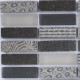 Mosaico Rectangular Blend 4 Engraved Basalt & Glass - tesela