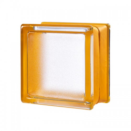 Bloque de vidrio artic apricot 14,6x14,6x8cm