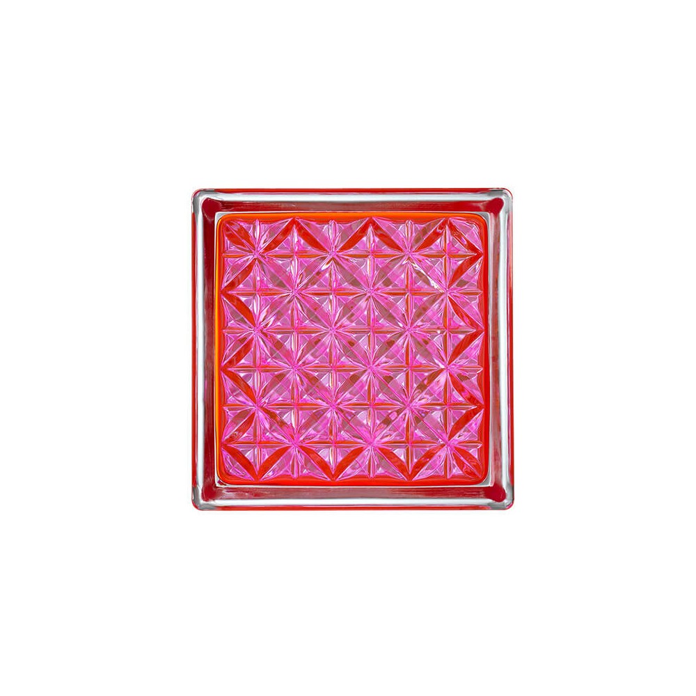 14.5 X 14.5 X 8 Bloque de Vidrio Minicollection Romantic Pink. 