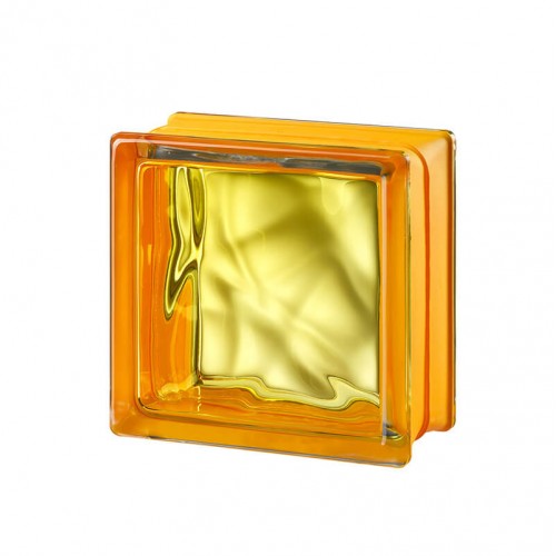 Bloque de vidrio Vegan Yellow 14,6x14,6x8cm