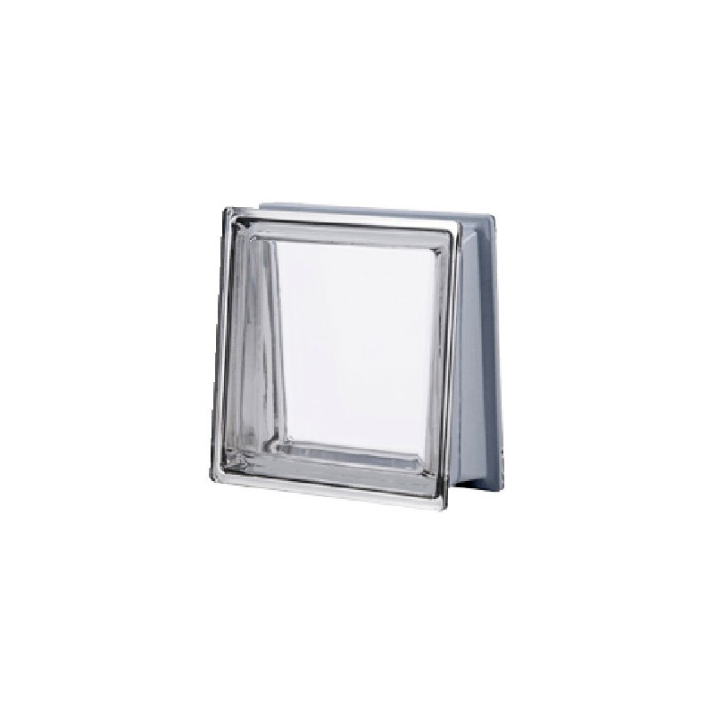 Bloque de vidrio Trapezoidal Metalizado Neutro 30x30x8/13cm