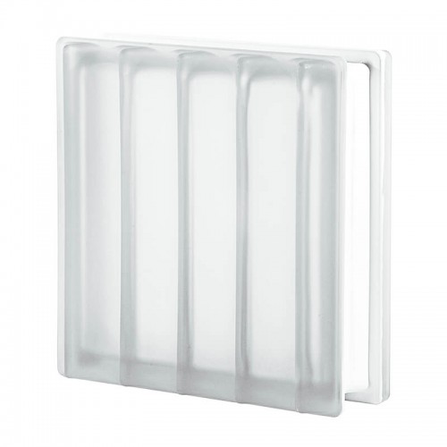 Bloque de vidrio Dórico Líneas Paralelas Satinado 2 lado 19x19x8cm