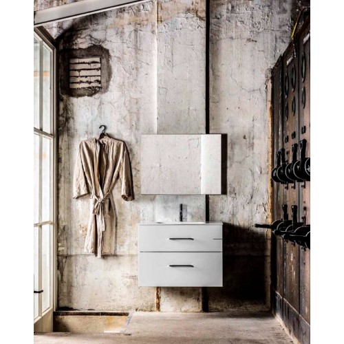 Mueble de baño 80 cm serie More 2 cajones Talc  Mondial Bathroom