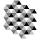 Baldosa Hidráulica 20x11,5cm Hexagonal Nº 2014 composición 4 piezas