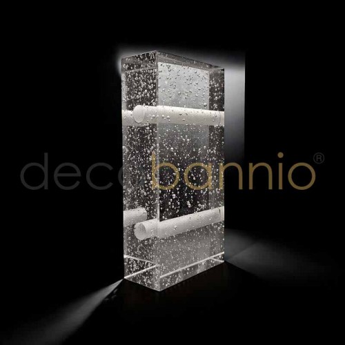 Ladrillo de vidrio rectangular recto Bolla sicura lateral neutro 20x10x5cm Design