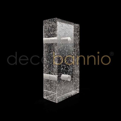 Ladrillo de vidrio rectangular recto Bolla sicura frontal neutro 20x10x5cm Design