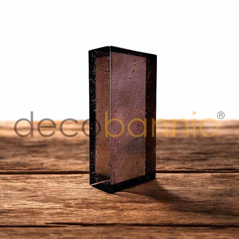 Ladrillo de vidrio rectangular recto Bolla prugna 20x10x5cm Design