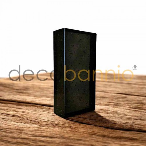 Ladrillo de vidrio rectangular recto Bolla nero 20x10x5cm Design