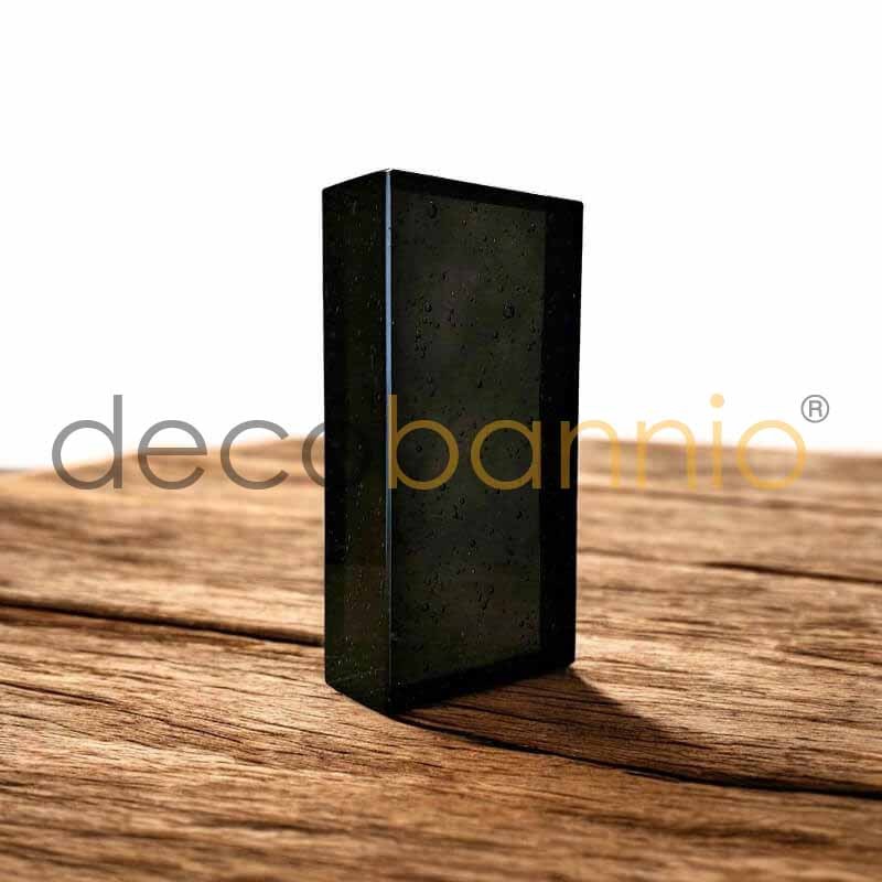 Ladrillo de vidrio rectangular recto Bolla nero 20x10x5cm Design