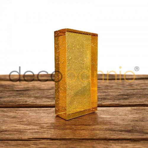 Ladrillo de vidrio rectangular recto Bolla giallo 20x10x5cm Design