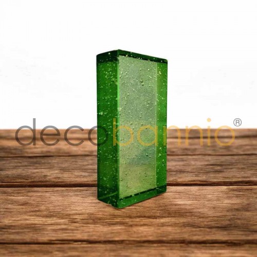 Ladrillo de vidrio rectangular recto Bolla smeraldo 20x10x5cm Design
