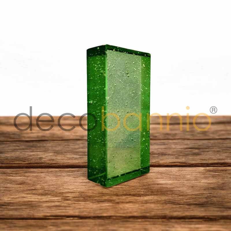 Ladrillo de vidrio rectangular recto Bolla smeraldo 20x10x5cm Design