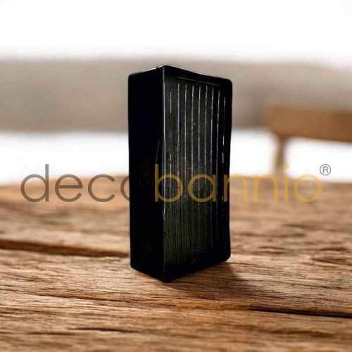 Ladrillo de vidrio rectangular curvo Line nero 20x10x5cm Design