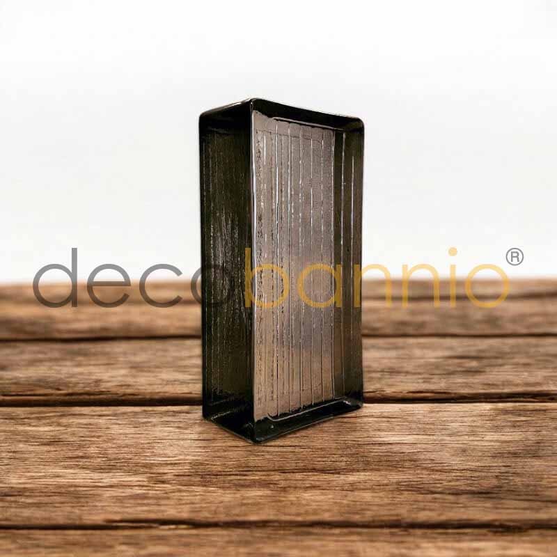 Ladrillo de vidrio rectangular curvo Line moca 20x10x5cm Design