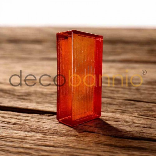 Ladrillo de vidrio rectangular curvo Line ambra 20x10x5cm Design