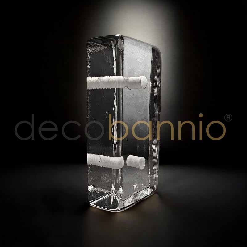 Ladrillo de vidrio rectangular curvo Liso sicura F neutro 20x10x5cm Design