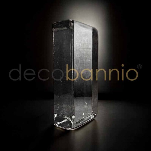 Ladrillo de vidrio rectangular curvo Liso neutro 20x10x5cm Design