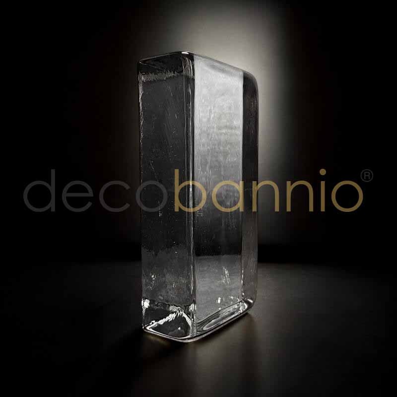 Ladrillo de vidrio rectangular curvo Liso neutro 20x10x5cm Design