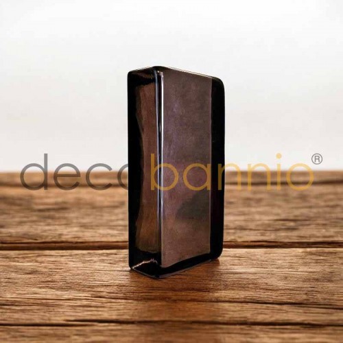 Ladrillo de vidrio rectangular curvo Liso prugna 20x10x5cm Design