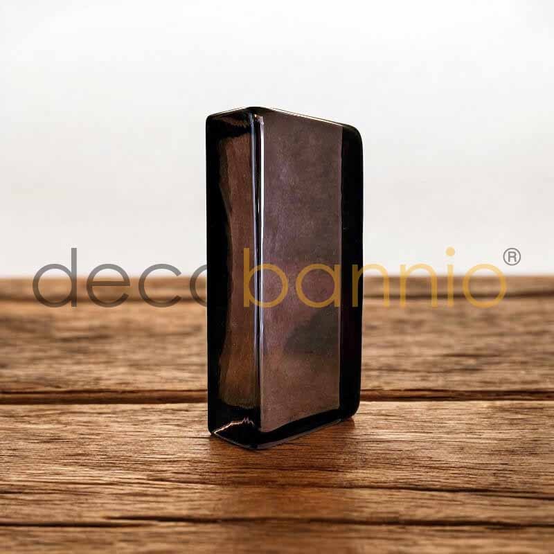 Ladrillo de vidrio rectangular curvo Liso prugna 20x10x5cm Design