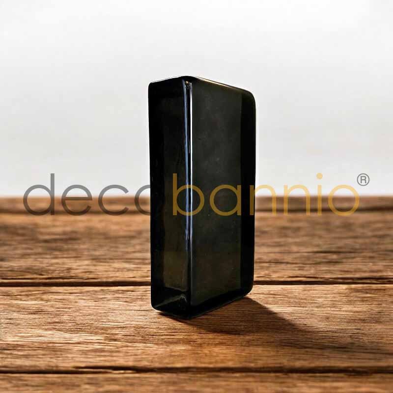 Ladrillo de vidrio rectangular curvo Liso nero 20x10x5cm Design