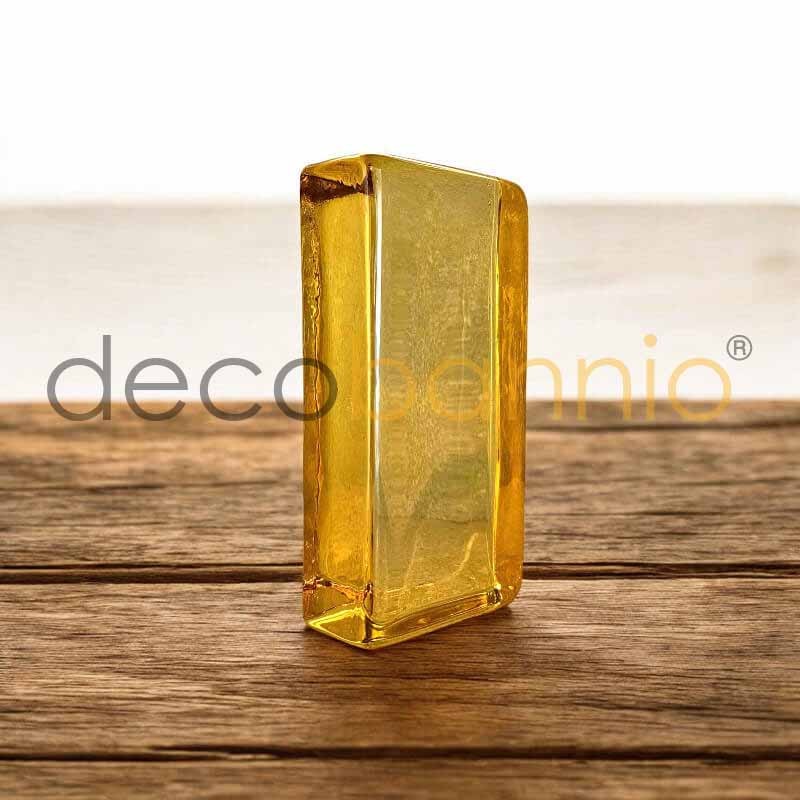 Ladrillo de vidrio rectangular curvo Liso giallo 20x10x5cm Design