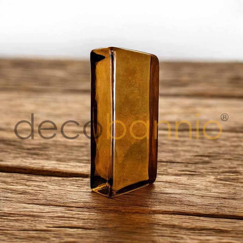 Ladrillo de vidrio rectangular curvo Liso caramella 20x10x5cm Design