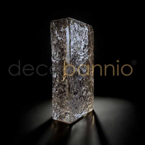 Ladrillo de vidrio rectangular curvo Onda frontal neutro 20x10x5cm Design