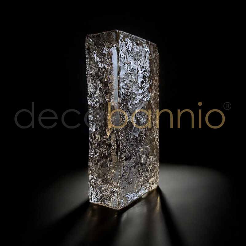 Ladrillo de vidrio rectangular curvo Onda frontal neutro 20x10x5cm Design