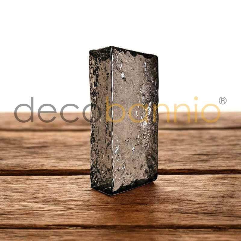 Ladrillo de vidrio rectangular curvo Onda frontal moca 20x10x5cm Design