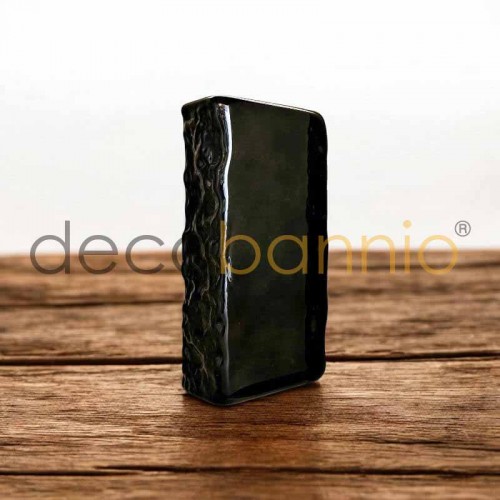 Ladrillo de vidrio rectangular curvo Onda lateral nero 20x10x5cm Design