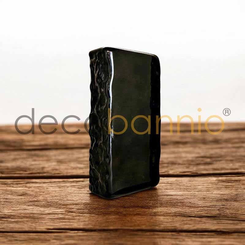 Ladrillo de vidrio rectangular curvo Onda lateral nero 20x10x5cm Design