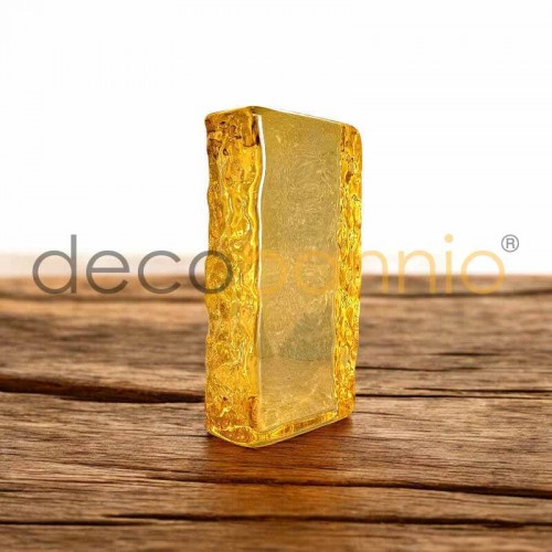 Ladrillo de vidrio rectangular curvo Onda lateral giallo 20x10x5cm Design