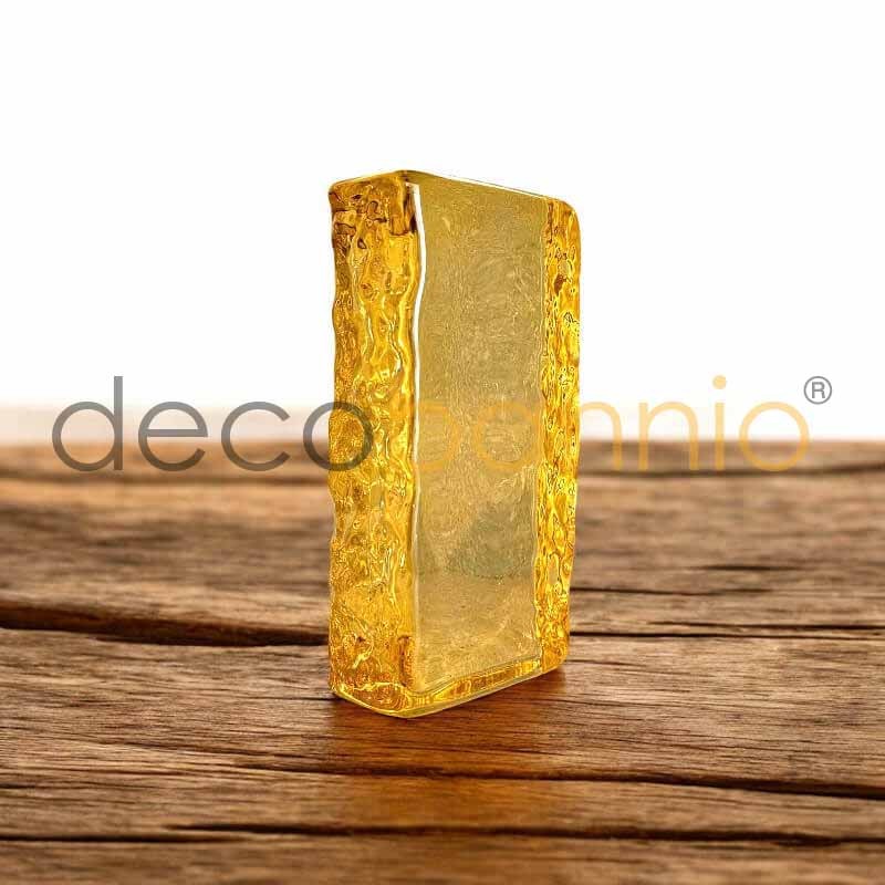 Ladrillo de vidrio rectangular curvo Onda lateral giallo 20x10x5cm Design