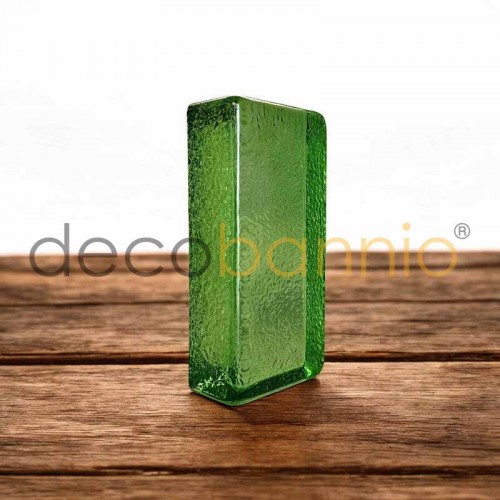 Ladrillo de vidrio rectangular curvo Puntegiatto smeraldo 20x10x5cm Design