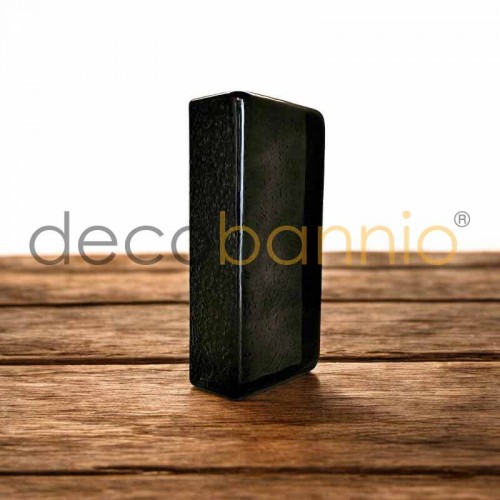 Ladrillo de vidrio rectangular curvo Puntegiatto nero 20x10x5cm Design