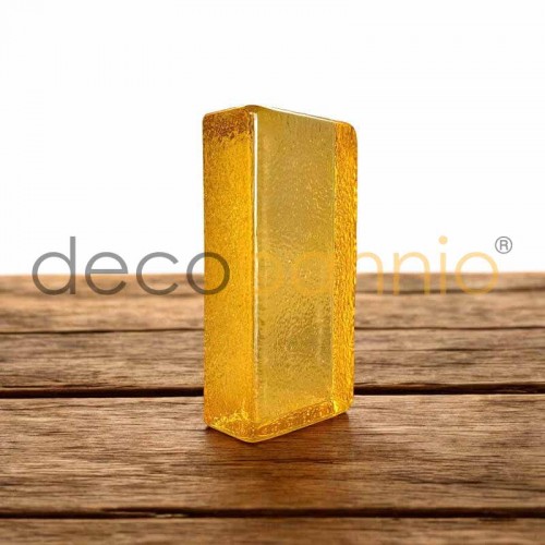 Ladrillo de vidrio rectangular curvo Puntegiatto giallo 20x10x5cm Design