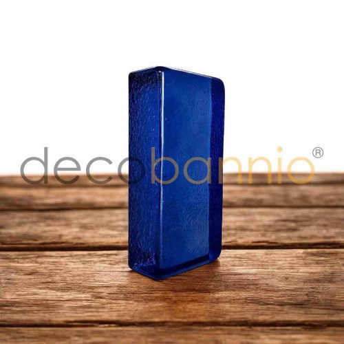 Ladrillo de vidrio rectangular curvo Puntegiatto blu scuro 20x10x5cm Design